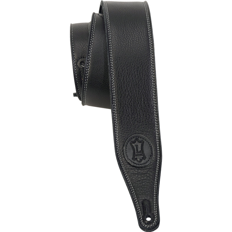 Levy's 2 1/2in Wide Black Garment Leather Guitar Strap