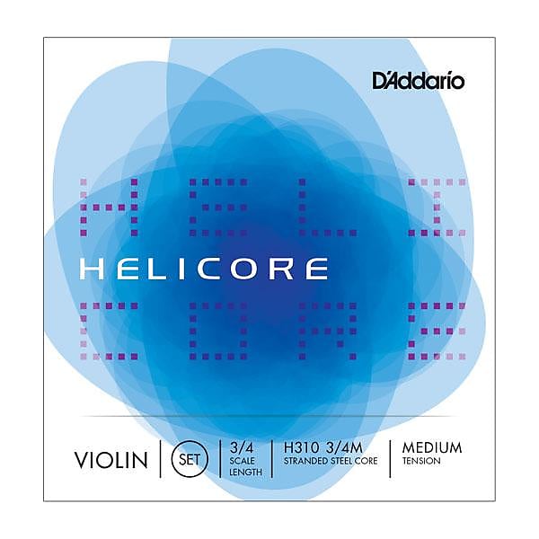 D'Addario Helicore Violin String Set, 3/4 Scale, Medium Tension