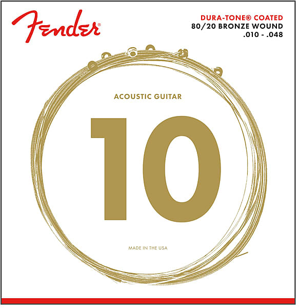 Fender Dura-Tone® 880XL 80/20 Coated 10-48 Acoustic Guitar Strings