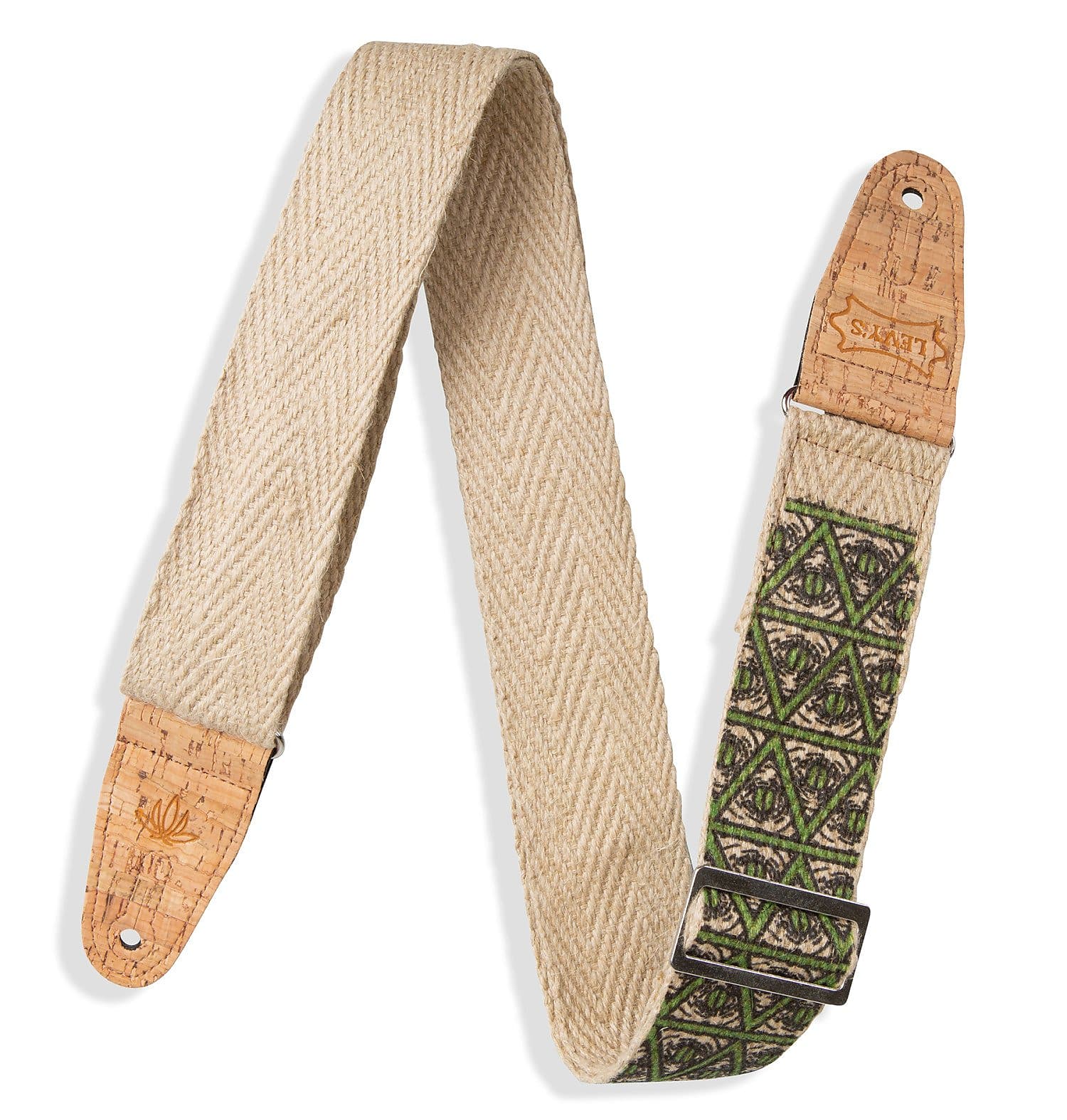 Levy's 2" Illuminati Hemp Natural/Multicolor Guitar Strap