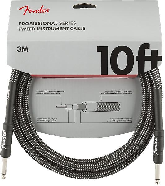 Fender Pro 10' Instrument Cable Grey Tweed