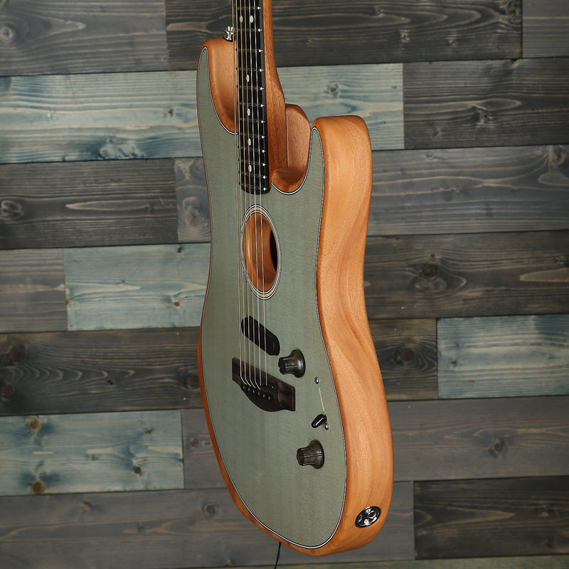Fender American Acoustasonic Strat, Ebony Fingerboard, Transparent Sonic Blue
