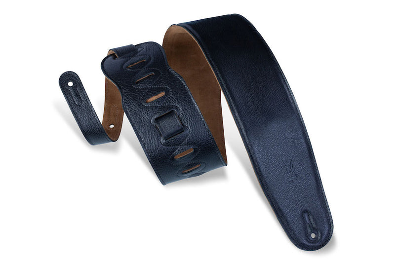Levy's 3 1/2" Wide Garment Leather Bass Strap - Black