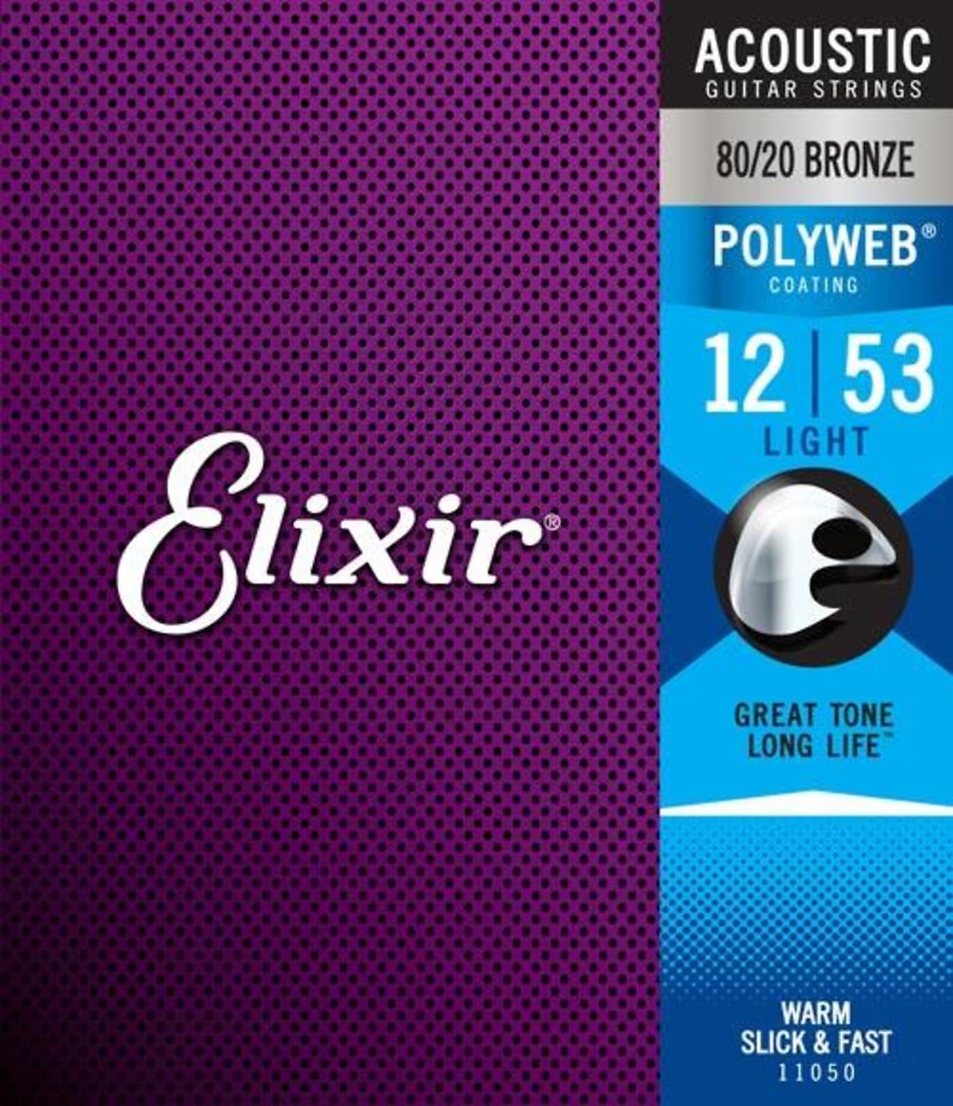 Elixir Strings 11050 Acoustic Bronze w/Polyweb Coating Light