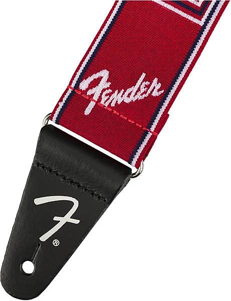 Fender Weighless 2" Mono Strap, Red/White/Blue