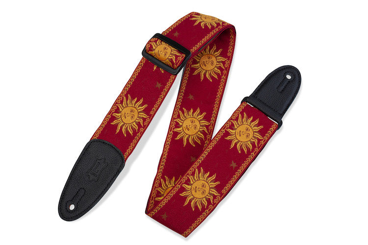 Levy's 2" Wide Jacquard Guitar Strap - Red Sun