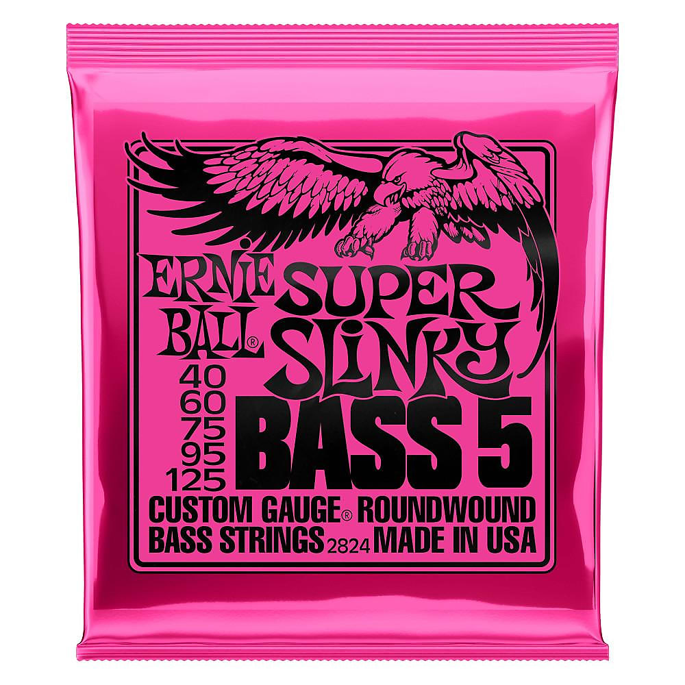 Ernie Ball 2824 Super Slinky 5-String Nickel Wound Electric Bass Strings