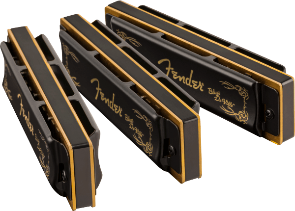 Fender Blues DeVille Harmonica, Pack of 3, with Case
