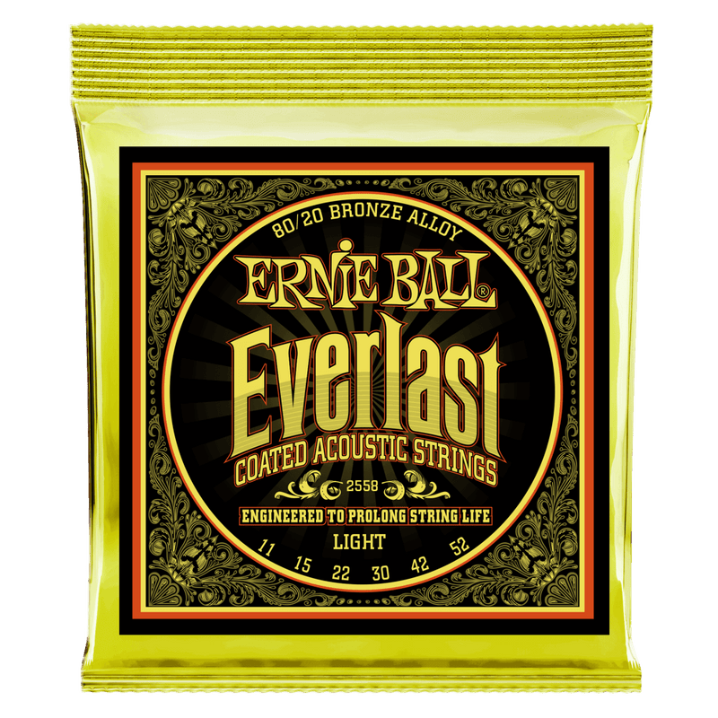 Ernie Ball Everlast Light Coated 2558 80/20 Bronze Acoustic Guitar Strings
