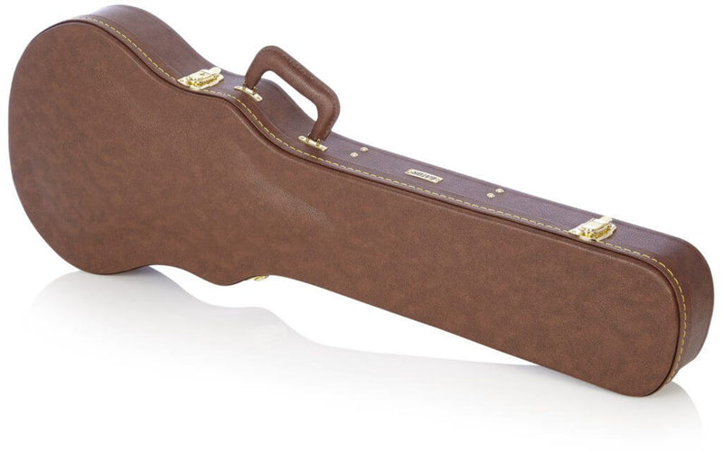 Gator Cases Deluxe Wood Series Gibson Les Paul Guitar Case, Brown