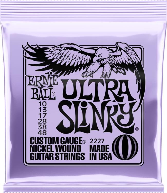 Ernie Ball 2227 Ultra Slinky Nickelwound Electric Guitar Strings, 10-48