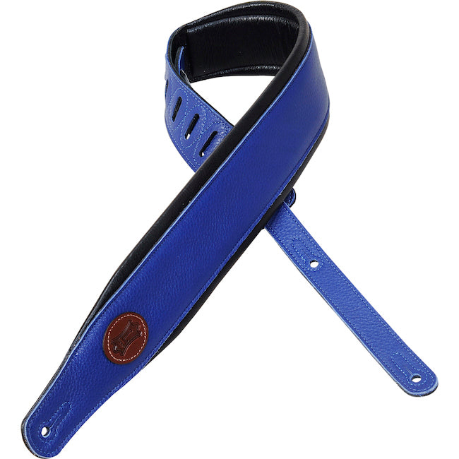 Levy's MSS2-BLU 3" Wide Garment Leather Guitar Strap - Blue