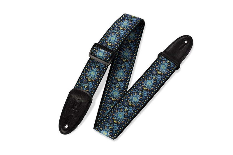 Levy's 2in 60's Hootenanny Jacquard Weave Guitar Strap - Blue,Yellow