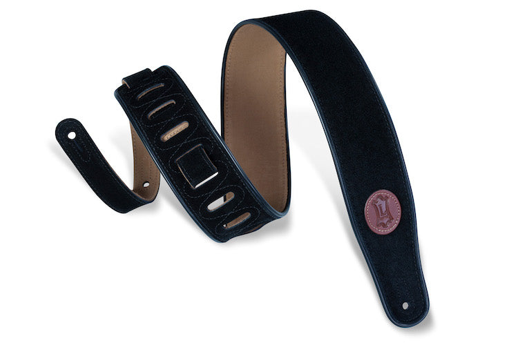 Levy's 2 1/2" Wide Suede Guitar Strap - Black