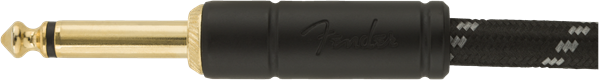 Fender Deluxe Series Instrument Cable, Straight/Angle, 15' Black Tweed