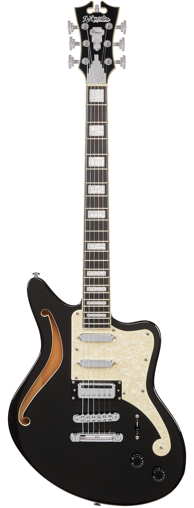 D'Angelico Premier Bedford SH Offset Semi-Hollow - Black Flake