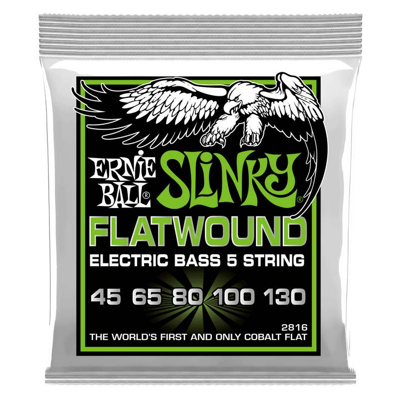 Ernie Ball 2816 Regular Slinky 5-String Flatwound Electric Bass Strings - 45-130