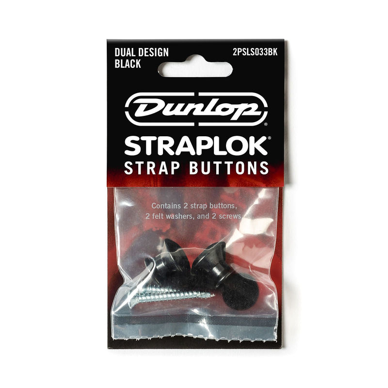 Dunlop 2PSLS033BK Straplok Dual Design Strap Button Set - Black