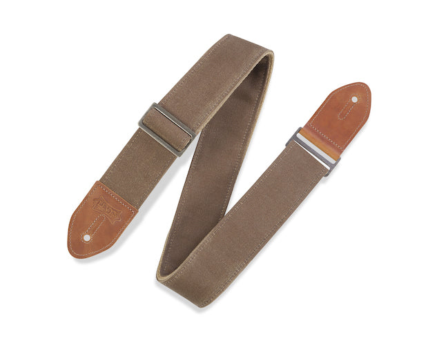 Levy's 2" Wide Waxed Canvas Guitar Strap - Tan