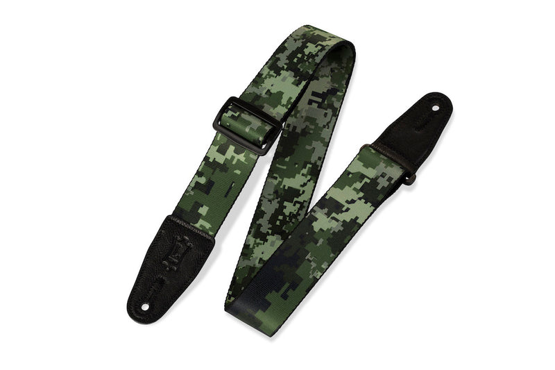 Levy's 2" Wide Polyester Guitar Strap - Green Pixel Camo