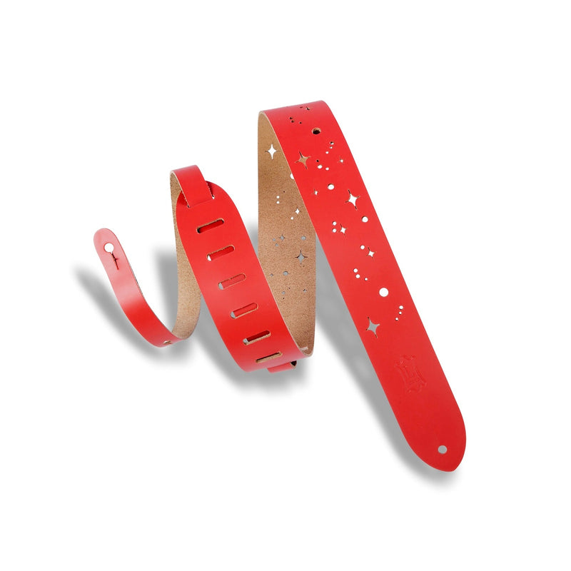 Levy's M12GSC-RED Galaxy Punch Out Guitar Strap - Red