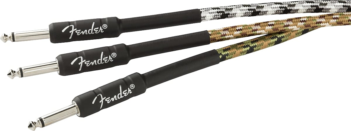 Fender Prof. Ser. Instrument Cable, Straight/Straight, 10', Woodland Camo