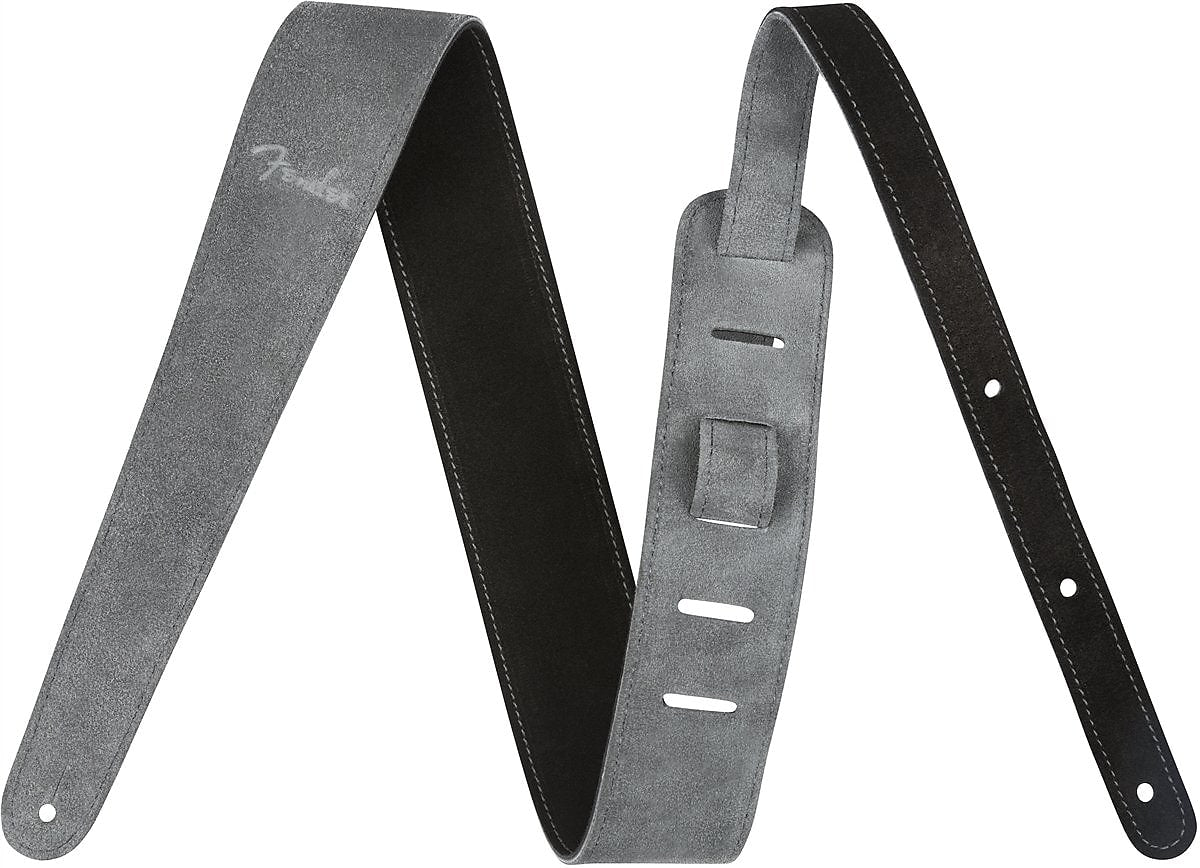 Fender 2" Suede Strap, Black/Gray, Reversible