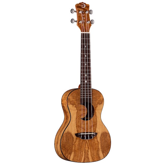 Luna Ukulele Crescent Olive Ash Burl Concert w/Bag