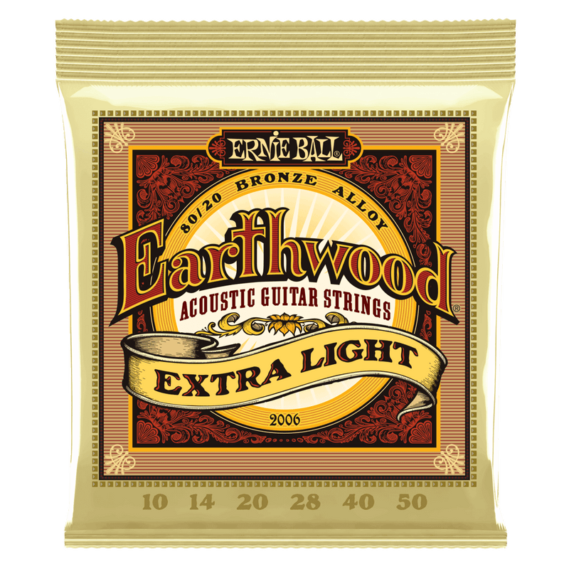 Ernie Ball 2006 Earthwood Extra Light 80/20 Bronze Acoustic Guitar Strings