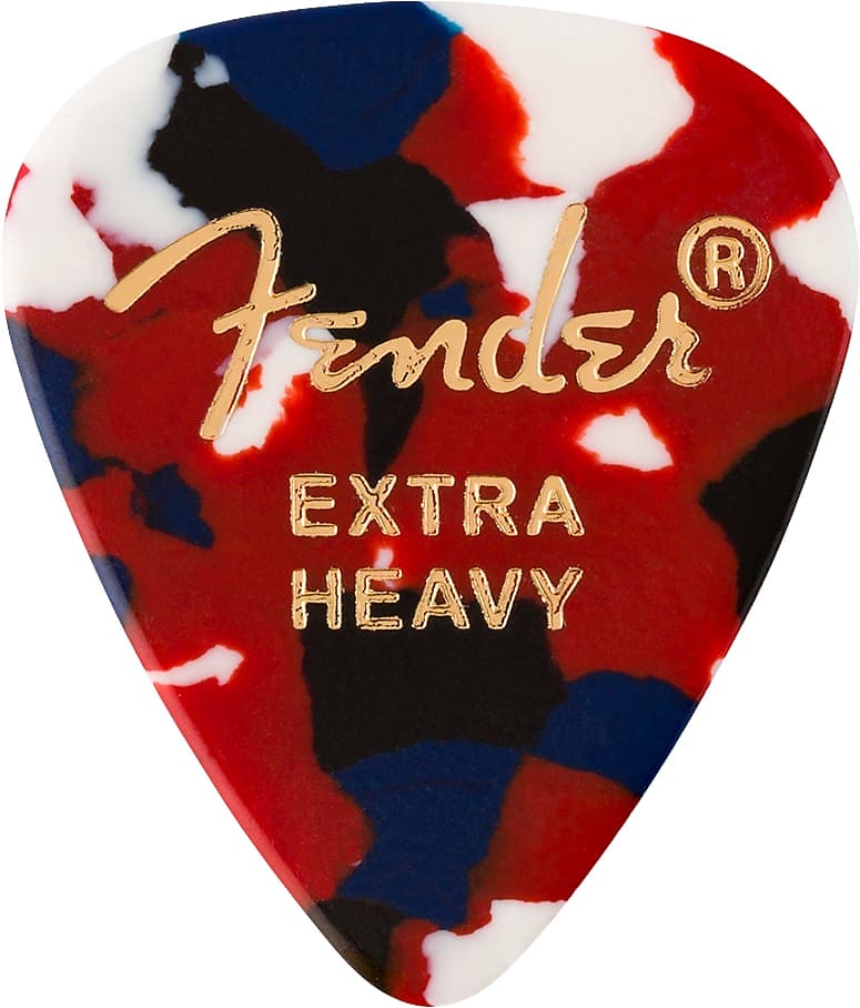 Fender 351 Shape Premium Picks, Extra Heavy, Confetti, 12 Count