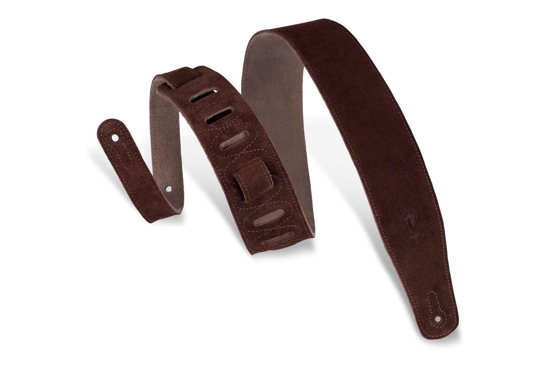 Levy's 2.5in Garment Leather Guitar Strap With Foam Padding - Brown