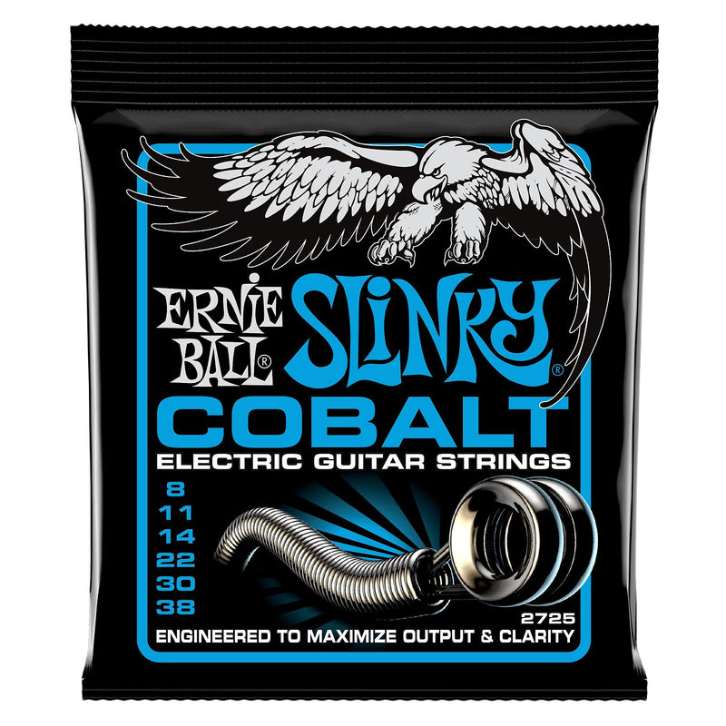 Ernie Ball 2725 Extra Slinky Cobalt Electric Guitar Strings, 8-38 Gauge