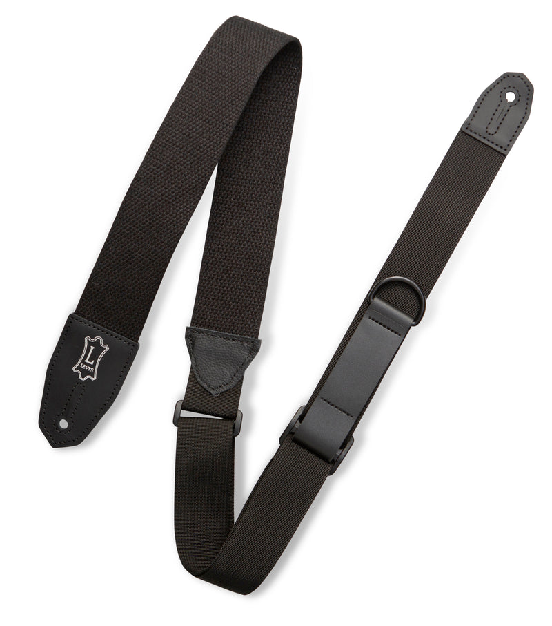 Levy's 2" Right Height Cotton Guitar Strap - Black
