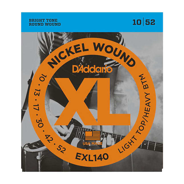 D'Addario EXL140 Nickel Wound Electric Strings, Light Top/Heavy Bottom, 10-52