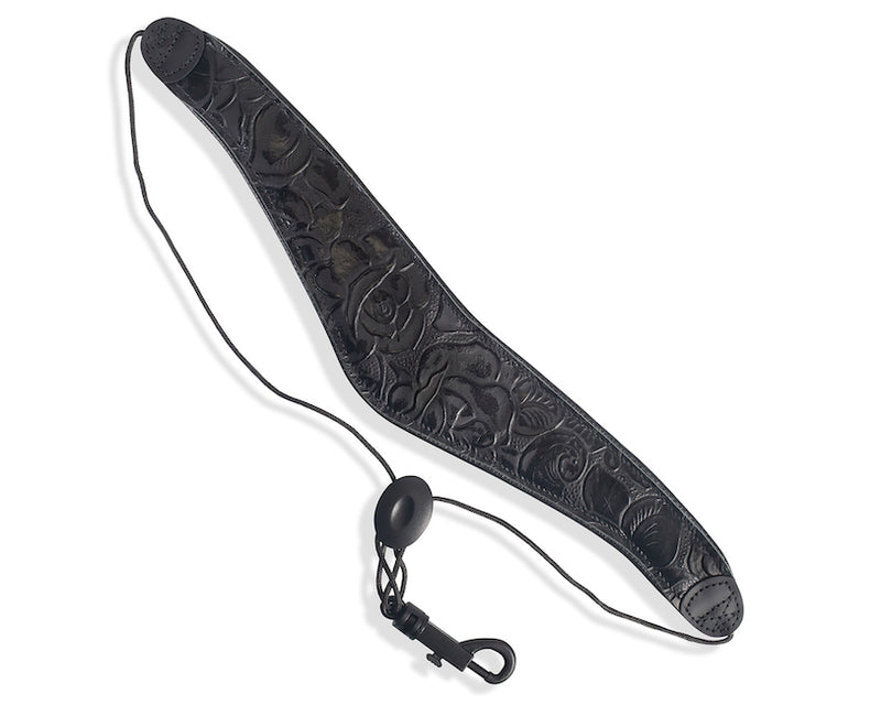 Levy's 2 inch Deluxe Wide Leather Saxophone Strap - Black Rose
