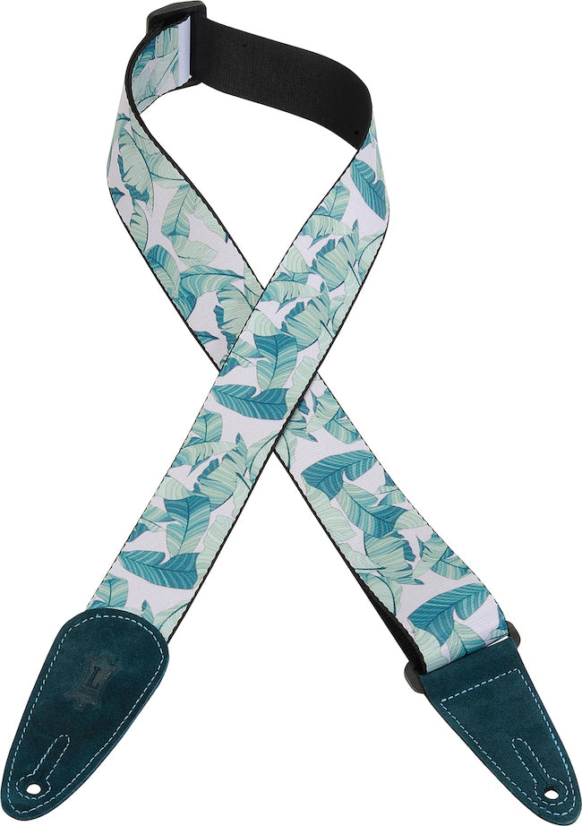 Levy's 2" Polyester Guitar Strap - Green Leaves