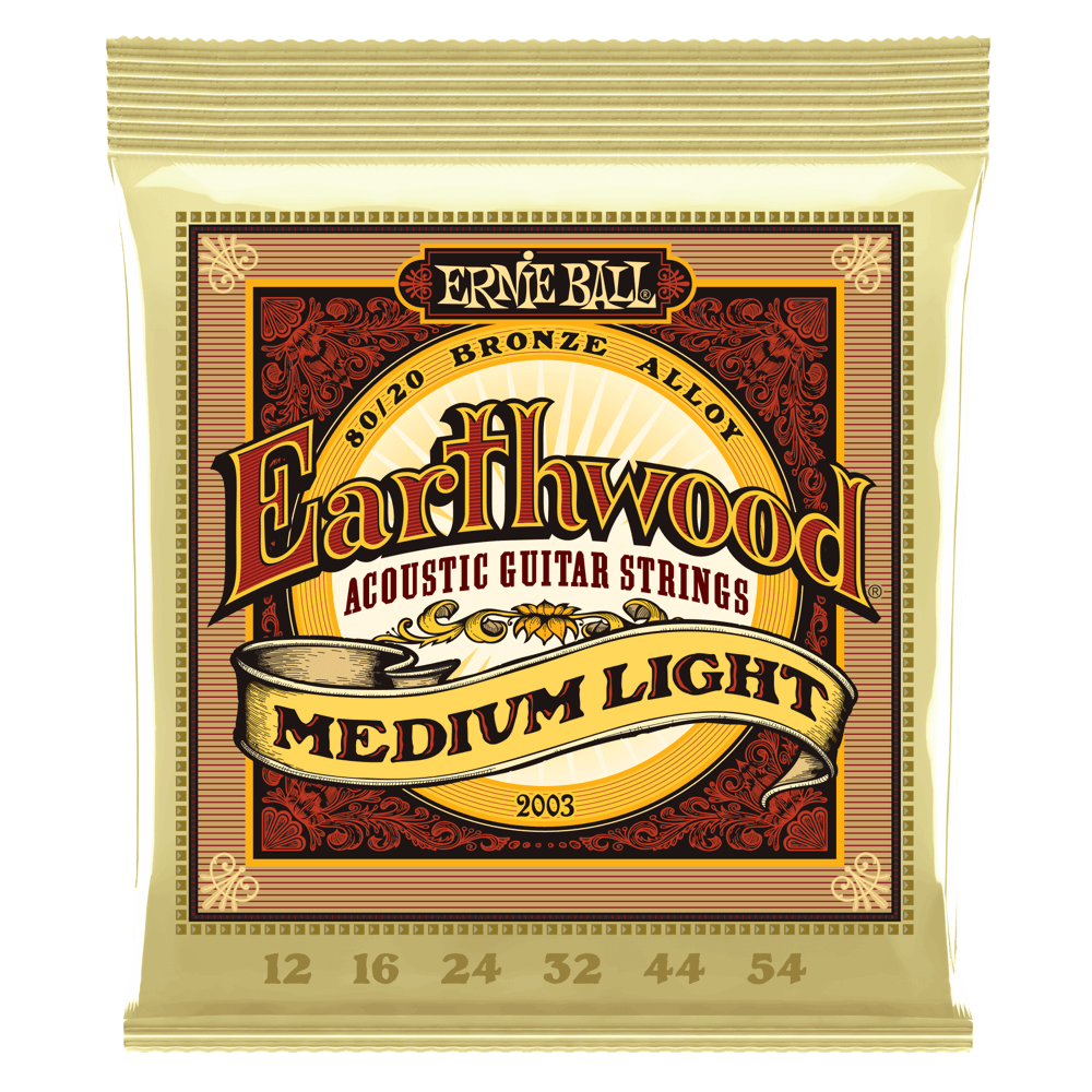 Ernie Ball 2003 Earthwood Medium Light 80/20 Bronze Acoustic Guitar Strings