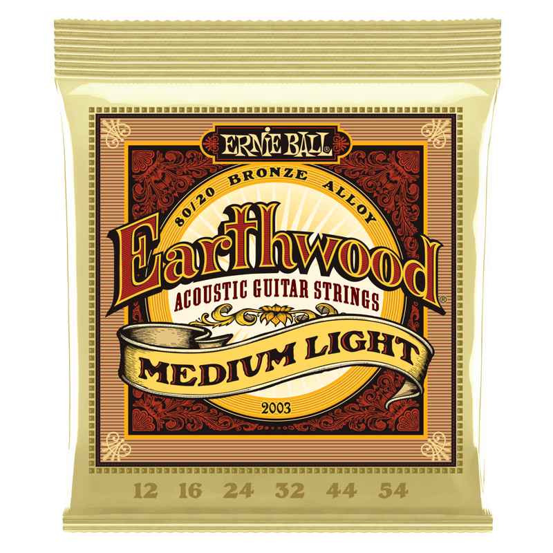 Ernie Ball 2003 Earthwood Medium Light 80/20 Bronze Acoustic Guitar Strings