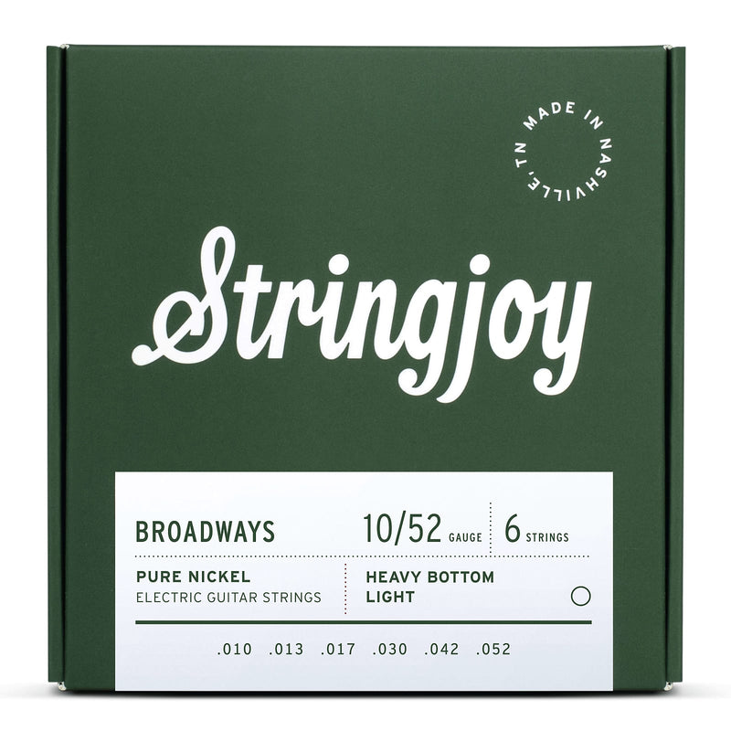 Stringjoy Broadways Heavy Bottom/Lt Gauge (10-52) Pure Nickel Electric Strings