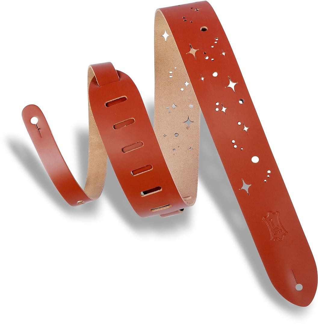 Levy's M12GSC-TAN Galaxy Punch Out Guitar Strap - Walnut