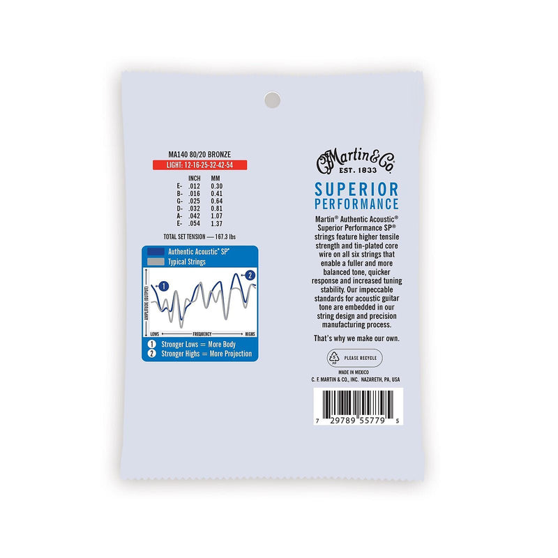 Martin Acoustic Superior Performance Guitar Strings 80/20 Bronze 12-string Light