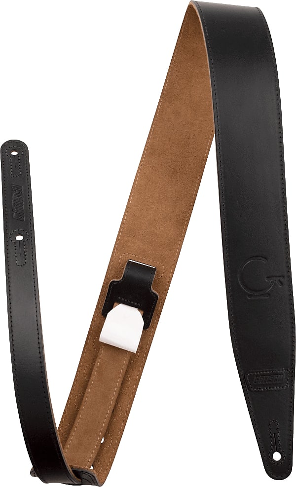 Gretsch® G Brand Leather Strap, Black, 3"