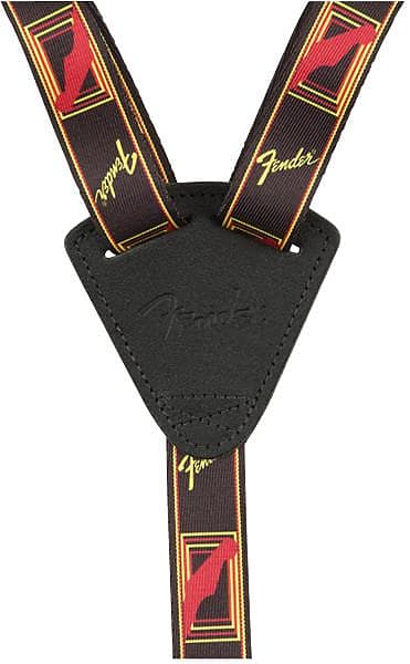 Fender Ukulele Strap, Black/Yellow/Red