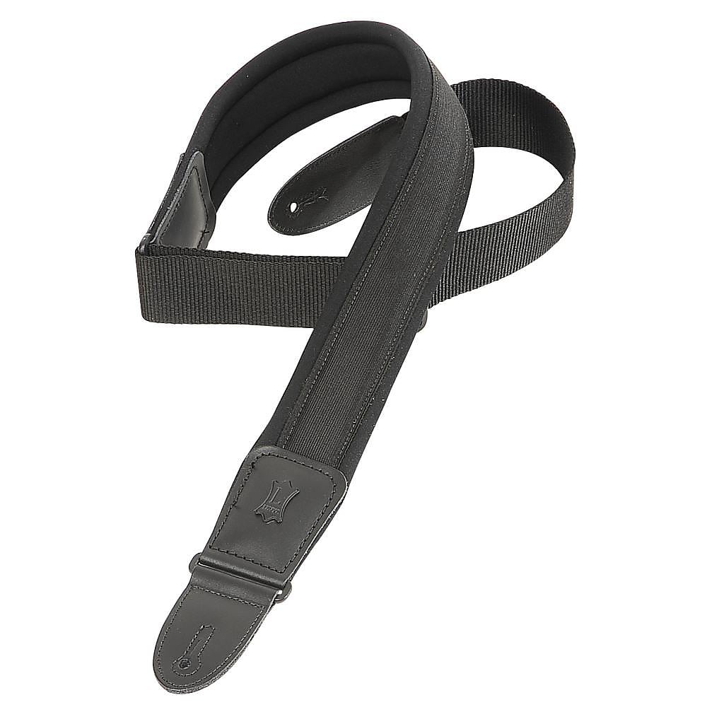 Levy's PM48NP2-BLK 2.25in Neoprene Padded Guitar Strap - Black