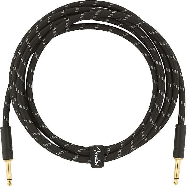 Fender Deluxe Series Instrument Cable, Straight/Straight, 10', Black Tweed