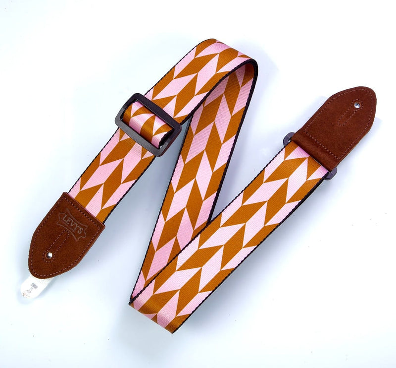 Levy's MPF2-003 2" Pink/Brown Pattern Guitar Strap