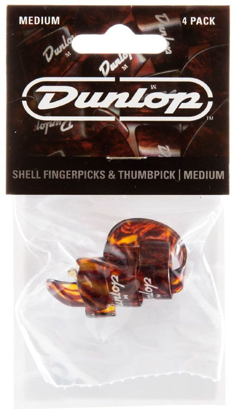 Dunlop 9010TP Shell Plastic Fingerpicks, Medium, 4/Player's Pack