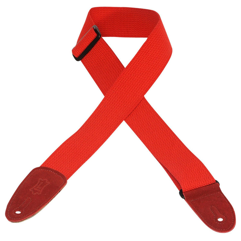 Levy's 2" Cotton Guitar Strap w/Suede Ends - Red