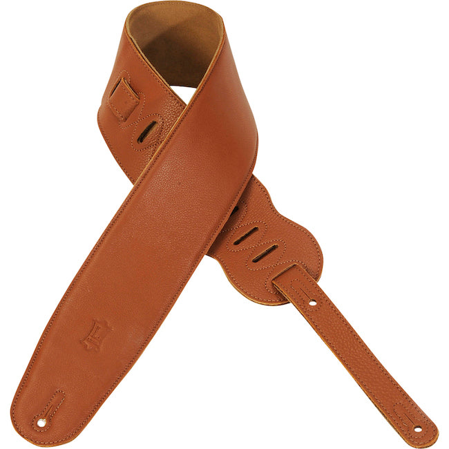 Levy's M4GF-TAN 3 1/2" Wide Garment Leather Bass Guitar Strap - Tan