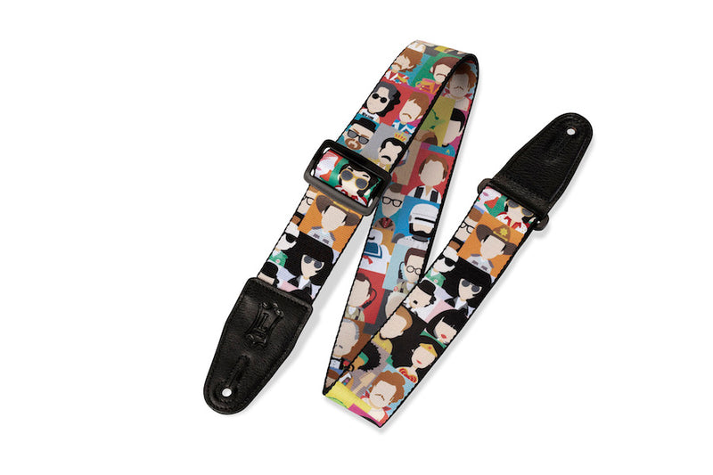 Levy's 2in Pop Art Icons Sublimation Printed Guitar Strap With Leather Ends